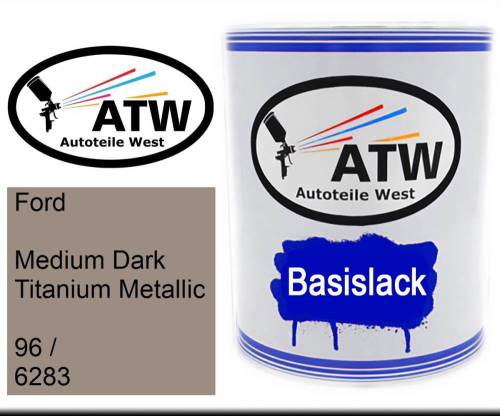 Ford, Medium Dark Titanium Metallic, 96 / 6283: 1L Lackdose, von ATW Autoteile West.